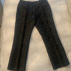 Kate Spade metallic black jacquard flare pant size 6